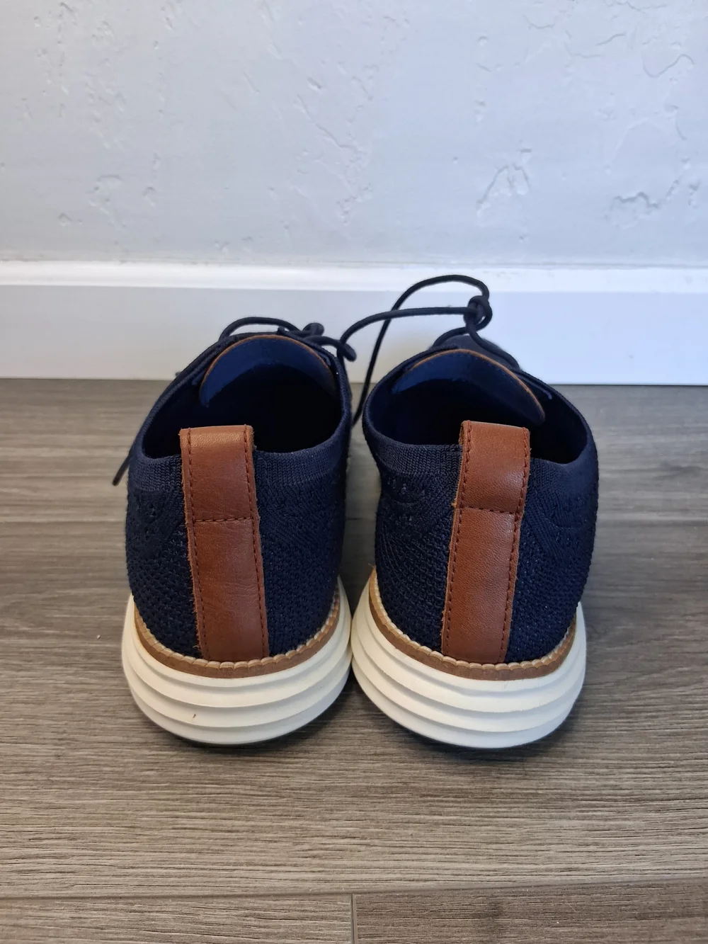 Cole Haan ØriginalGrand Stitchlite Oxford Shoes Men's 9M Navy Knit Wingtip Casua